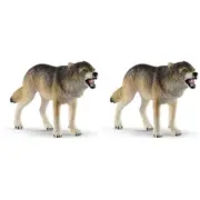 2x Schleich 4.1'' Wolf Wildlife Animal Action Figure Kids/Children Play Toy 3-8y