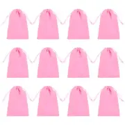 12Pcs Velvet Gift Bags 4 x 6" Velvet Drawstring Jewelry Pouches Pink