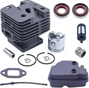 MANGRY 35mm Cylinder Piston Kit Fit for Stihl FS120 FS200 FS250 Exhaust Muffler Fuel Filter Line Oil Seal Bearing Trimmer Spare Part