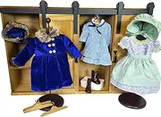THE QUEEN'S TREASURES Little House on The Prairie 18 Inch Doll Storage Trunk with 3 Doll Clothes Outfits and Brown Lace Up Boots, Intended for American Girl Dolls