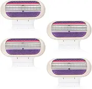 4 Pcs Venus Compatible Razor Blades, Snap Razor Refill for Women, 3-Layer Heads, Enhanced Smooth Shaving Performance, Purple