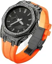 [Generic] 3rd 4rd Rubber Strap For Kit Gen3 Metal Steel Diamond Case Bezel Modification For GA-2100/2110 Strap watch strap