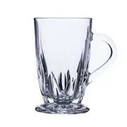 Set of 6 Crystal Glass Mugs with Handles for Hot and Cold Drinks 285ml