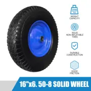 1pc 16"x 6.5-8 TYRE SOLID WHEELBARROW WHEEL FLAT FREE PUNCTURE PROOF 25.4mm AU