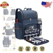 Elegant Picnic Backpack with Insulated Cooler and Large Blanket for Outdoors