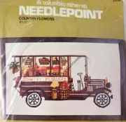 NIP Vtg Columbia-Minerva Country Flowers Needlepoint Embroidery Kit #1074
