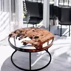15" Sculpted in Resin One-of-a-Kind Epoxy Coffee Table Top with Natural Grain