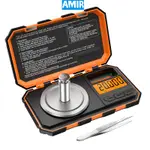 AMIR 數字袖珍秤 20G 0.001G 專業毫克秤,便攜式珠寶秤,帶 20G 校準砝碼,皮重,液晶背光顯示