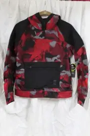 Athletic Works Boys Tech Fleece Pullover-Merlot Wine Print-Large (10/12) -NWT