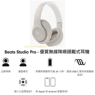 Beats Studio Pro 無線頭戴式耳機 耳罩式藍牙耳機 A2924