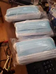 50 PCS Face Mask Non Medical Surgical Disposable 3Ply Earloop Mouth Cover - Blue