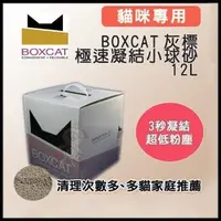 在飛比找Yahoo奇摩購物中心優惠-『寵喵樂旗艦店』國際貓家BOXCAT《灰標-極速凝結小球砂》