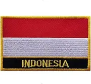 Uijokdef 1 PCS Indonesia Flag Patches Iron On or Sew On Embroidered Tactical Military National Indonesia Patch