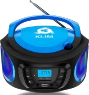 KLIM Boombox Portable Audio System - New - FM Radio CD Player Bluetooth MP3 USB