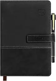 MIAOKE Journal Notebook, A5 Lined Leather Diary, 300 Pages, Luxury Pen Included, Hardcover Professional Notebook for Office, Travel, Business