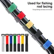 10PCS Tie Strap Holder For Fishing Rod Camping Hiking Hook Loop Various Colours