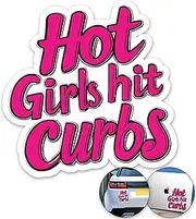 HOT Girls HIT CURBS Sticker Decal Funny Car Bumper Stickers (15 x 14cm) Van Caravan Camper Womens Pink Bumper Decal