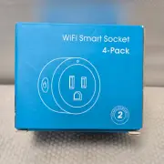 (4pc Pack) WiFi Smart Plug Socket Outlet APP Control Works with Alexa & Google