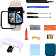 For Apple Watch Screen Replacement Kit, 44MM Front Outer Glass Lens, Compatible with Apple Watch Series 4/5/6/SE A1978, A1979, A2092, A2093, A2291, A2292, A2351, A2352 (No LCD & Touch Digitizer)