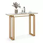 Console Table w/ Gold Frame & Adjustable Foot Pads for Living Room