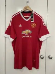 Manchester United Adidas 2XL 2015/2016 Home Jersey Chevrolet Red Climalite Men