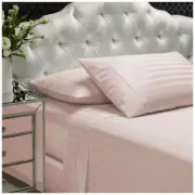 Royal Comfort 1200 Thread Count Damask Stripe Sheet Set Queen Blush