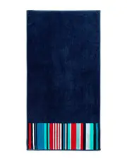 Weaver's Touch Set of 2 Nautical Stripe Egyptian Cotton Beach Towels