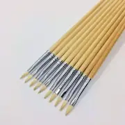 Filbert Artist Paint Brushes Set 10 Pc #1 Pure Hog Bristle For Oil Acrylic Paint