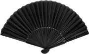 Black Folding Hand Classic Style Fan Silk Fabric Bamboo Ribs Hand Held