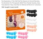 Toe Separators, 5 Pair Soft Gel Toe Spacers to Correct Bunions, Toe Stretcher fo