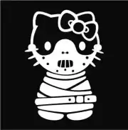 HELLO KITTY Hannibal Lecter die cut Vinyl car decal sticker