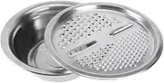 Ipetboom 1Set Multi Functional Stainless Steel Grater and Washing Cutter Basin Kitchen Storage Holder for Vegetable Cleaning and Food Preparation Practical Design