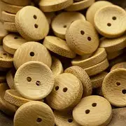 12pcs Bamboo Button Wood Bowl Shape 2 Hole Scorched Natural Original Sewing Accessories for Clothing Sweater Knitwear