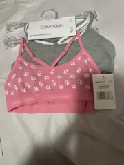 Calvin Klein Girls 3 PK Seamless Racerback Bralette with adjustable Strap NWT
