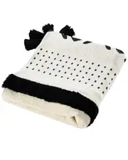 LR Home Modern Boho Tufted Stripe Cotton Throw Blanket