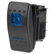 Narva Illuminated Momentary On Sealed Rocker Switch - Blue, 12V