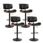 Artiss Set of 4 Kitchen Bar Stools Gas Lift Stool Chairs Swivel Barstool Leather