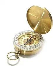 Classic Pocket Style Copper Clamshell Glow Compass, Waterproof Luminous for Hiking Camping Hunting Climbing Outdoor Easy Install Easy to Use