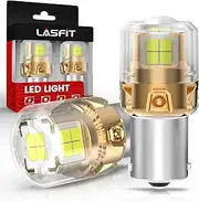 LASFIT L2 1156 LED Bulbs Reverse Lights,2024 Upgraded 500% Brighter 7506 P21W 1003 BA15S LED Lamps with Projector Lens Replacement for Backup Daytime Running Lights, 6000K Xenon White,2pcs