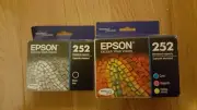2023 Genuine Set Epson 252 Ink T252 WorkForce WF-3620 WF-7110 WF-7720 Sealed