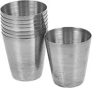 Veemoon Modern Stainless Steel Sauce Dishes 8 Mini Condiment Bowls Metal Ramekins for Dipping Seasoning Butter