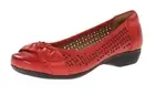 New Clarks Women's Propose Band Leather Flat Shoes Red 6.5-Wide
