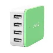 [CSI-4U-GN] CSI-4U 4 Port AC USB Wall Charger- Green iPhone /iPad /Galaxy/ AU Plug