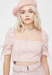 Blushin' Beauty Plaid Top