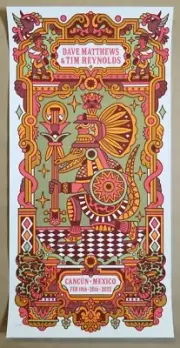 Dave Matthews & Tim Reynolds Mexico Poster Band N3 of 3pc DMB Cancun 2022 Mayan