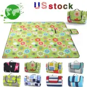 78" Extra Large 3-Layers Soft Picnic Blanket Rug Waterproof Mat Camping Beach US