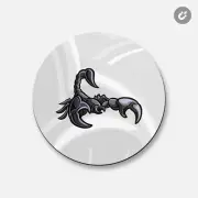 Black Scorpio Animal | 4'' X 4'' Round Decorative Magnet