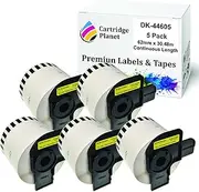 Cartridge Planet 5 Pack Compatible Tape Roll for Brother Label Printer - 62mm x 30.48m Continuous Length - Yellow Removable Paper Tape - Label Tape