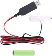 KHIOPNT LR6 AA Battery Eliminator USB Power Supply Cable Replace 1-4pcs 1.5V AA Battery (2AA)