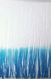 Chainette Fringe Ombre Multicolor Yarn 7" Long White Turquoise Blue Shades
